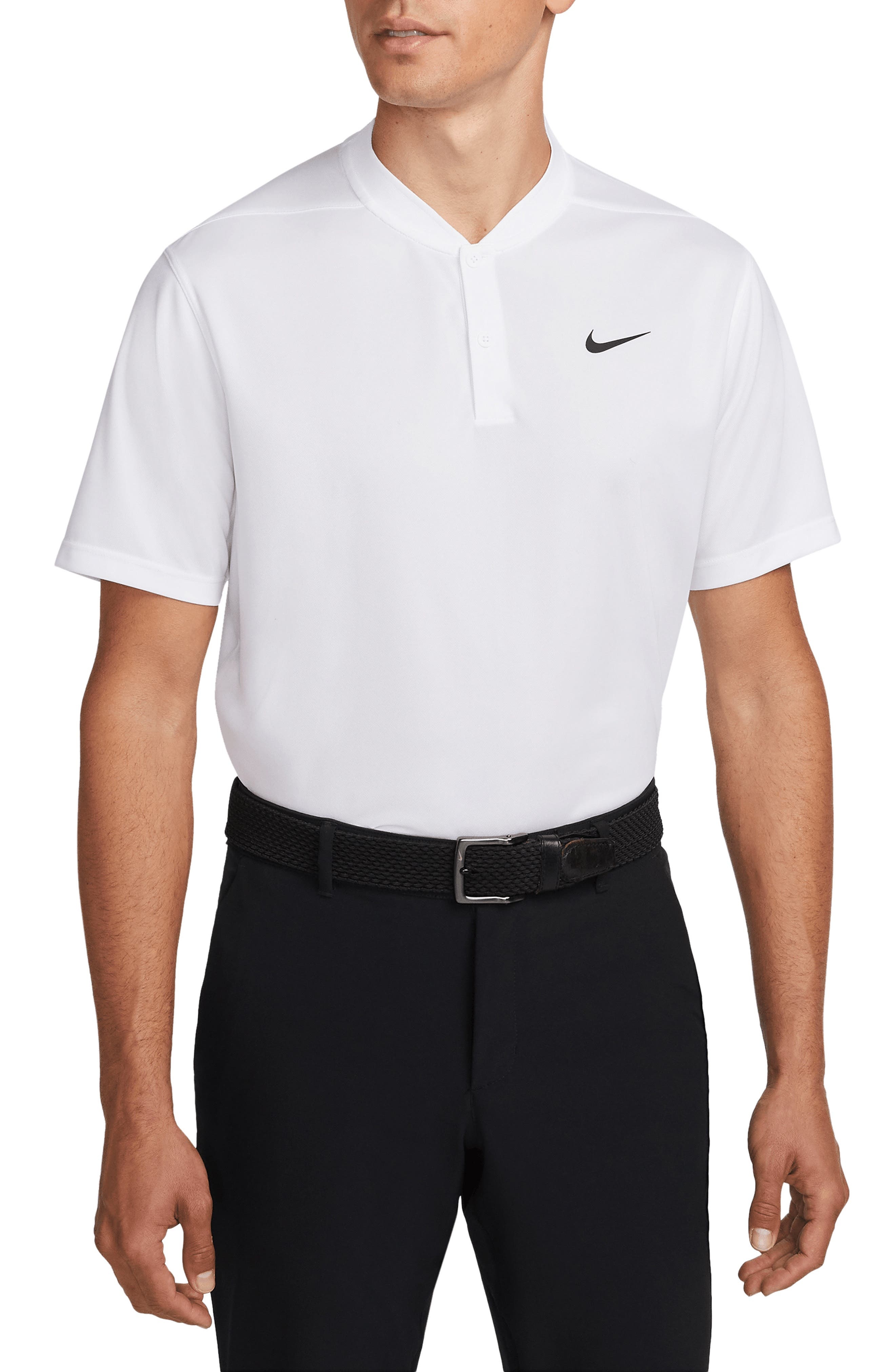 Nike Dri-FIT Victory Blade Collar Polo in White/Black at Nordstrom - 1
