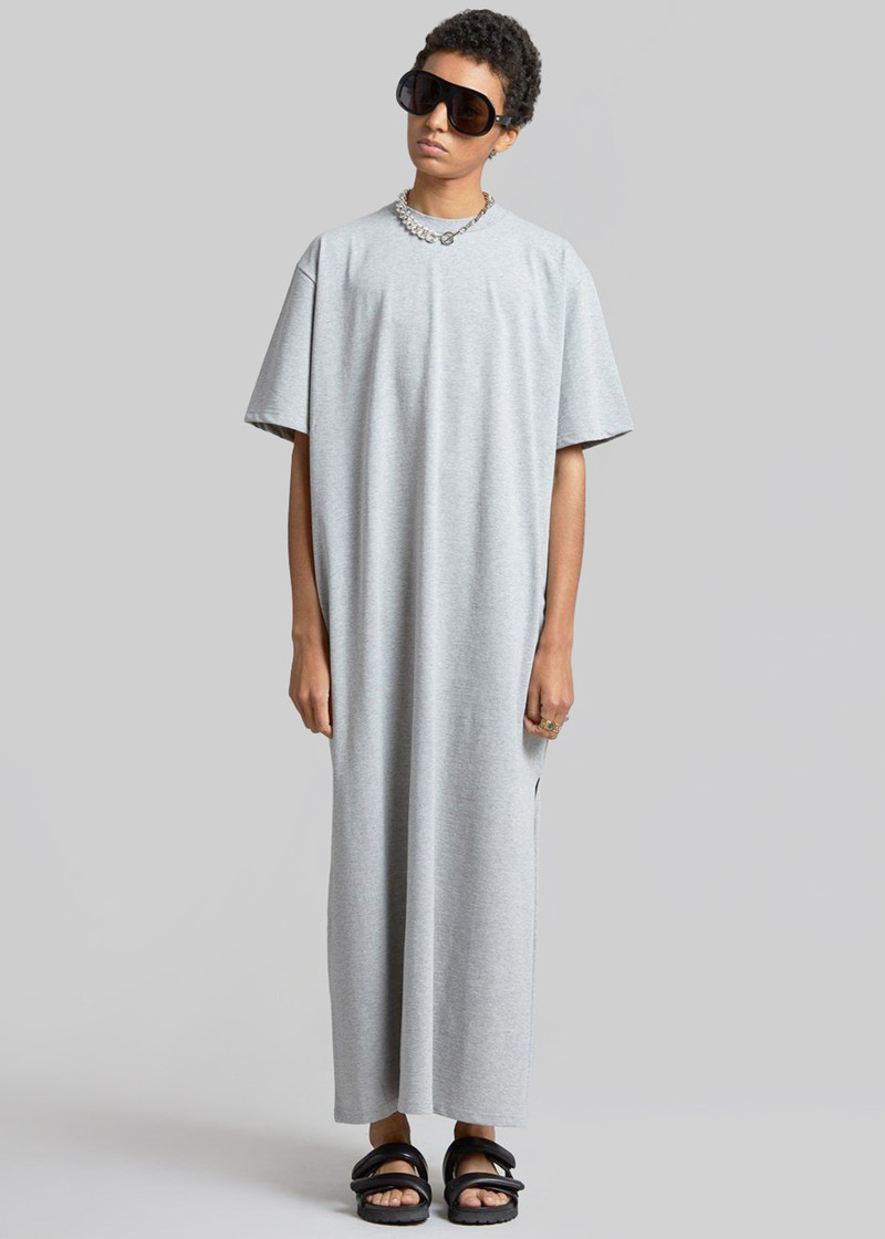 Lou Oversized Tee Dress - Heather Grey 5
