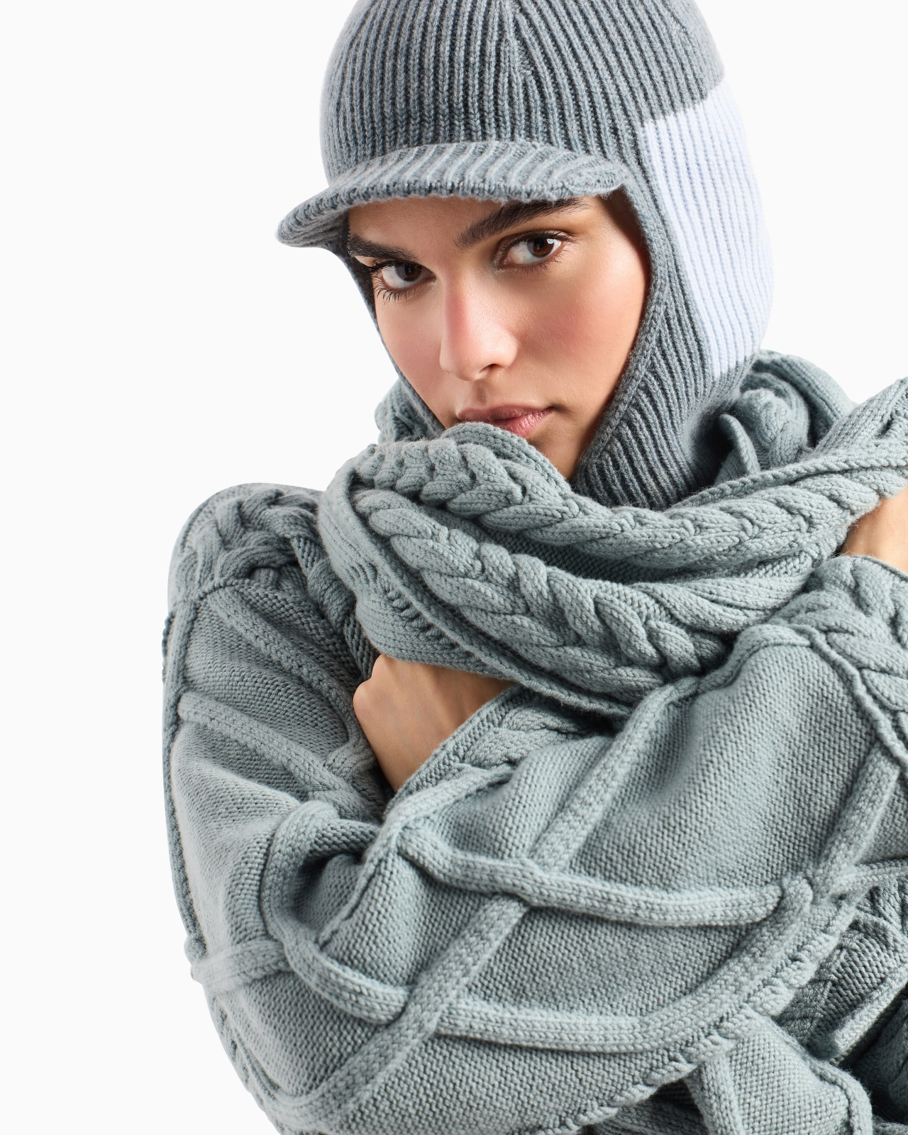 GIORGIO ARMANI NEVE CABLE-KNIT VIRGIN WOOL CARDIGAN - 6