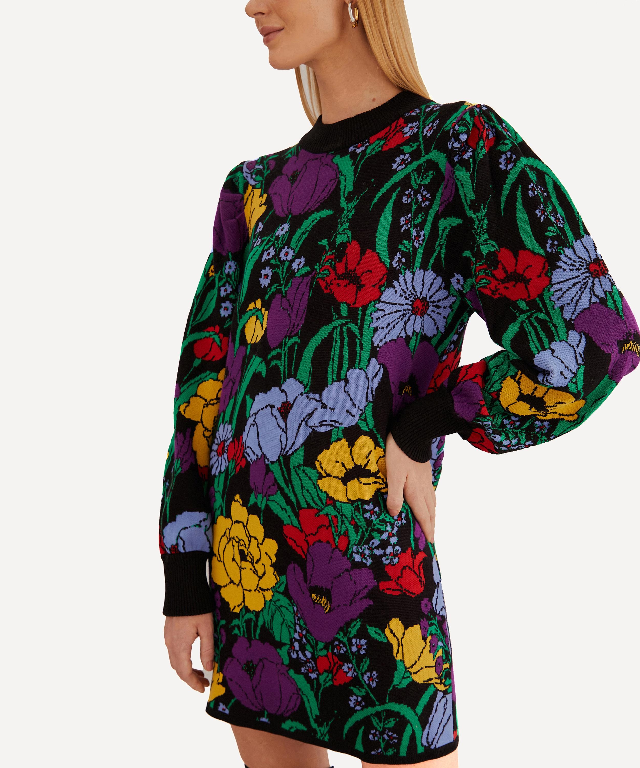 Black Bucolic Garden Sweater Dress - 4