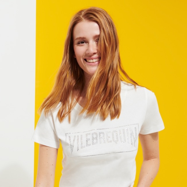 Women Cotton Vilebrequin Rhinestone T-shirt - 5