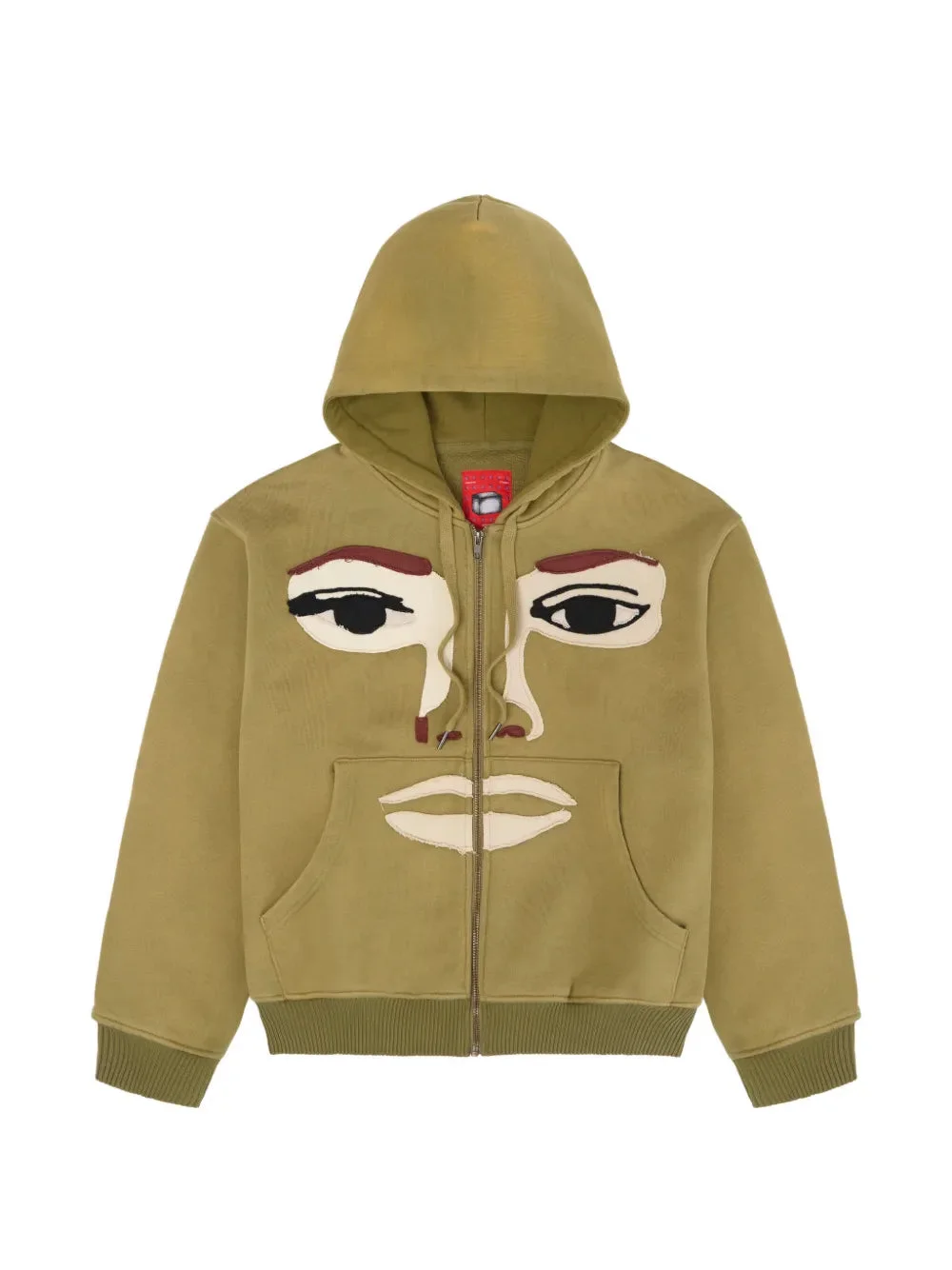FACE-PATCHWORK ZIP-UP HOODIE - 1