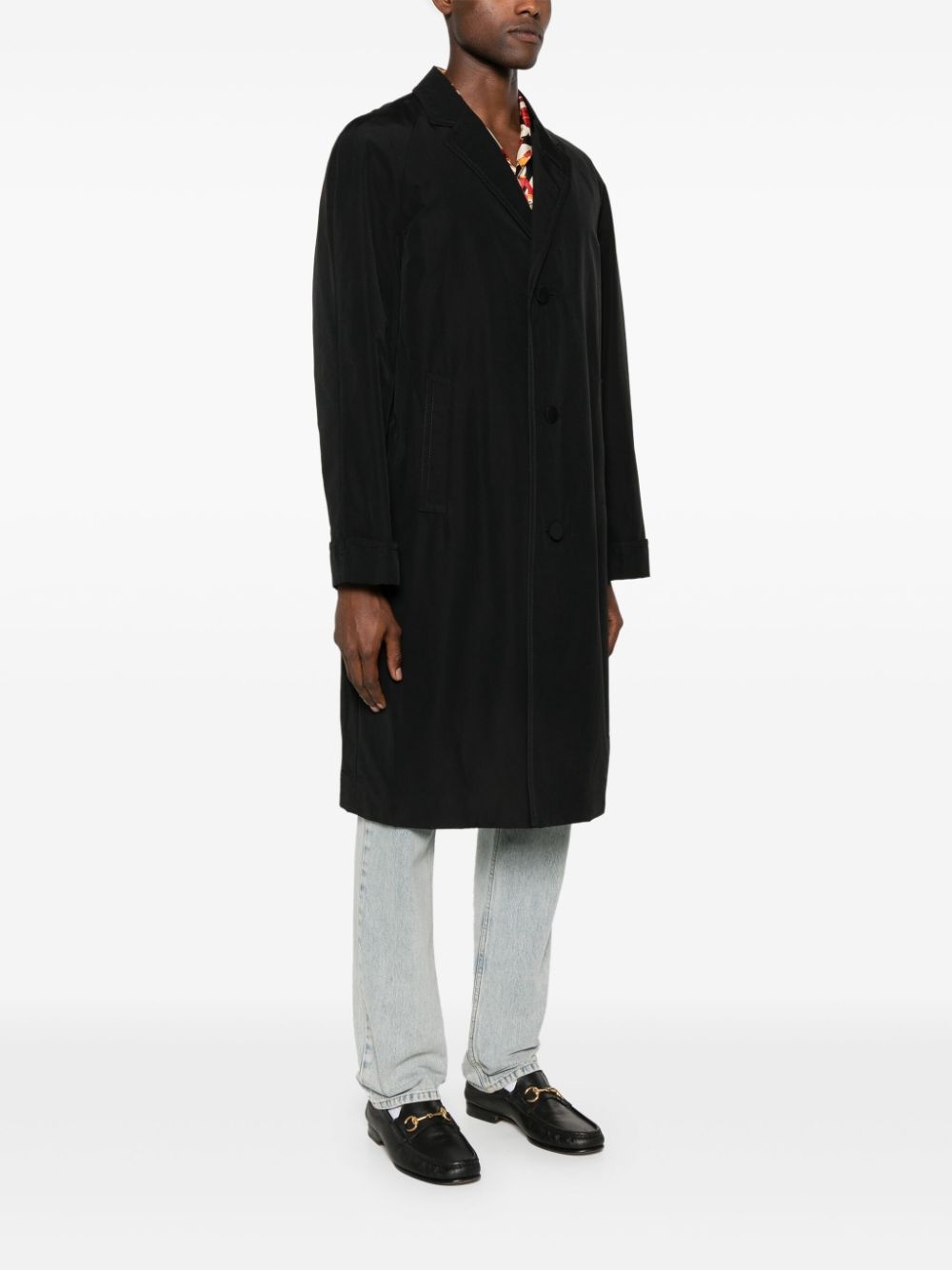 single-breasted cotton poplin coat - 3
