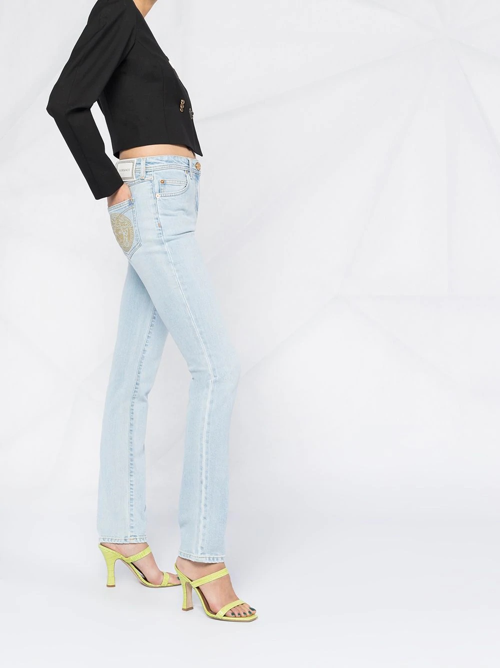 Medusa print skinny jeans - 4