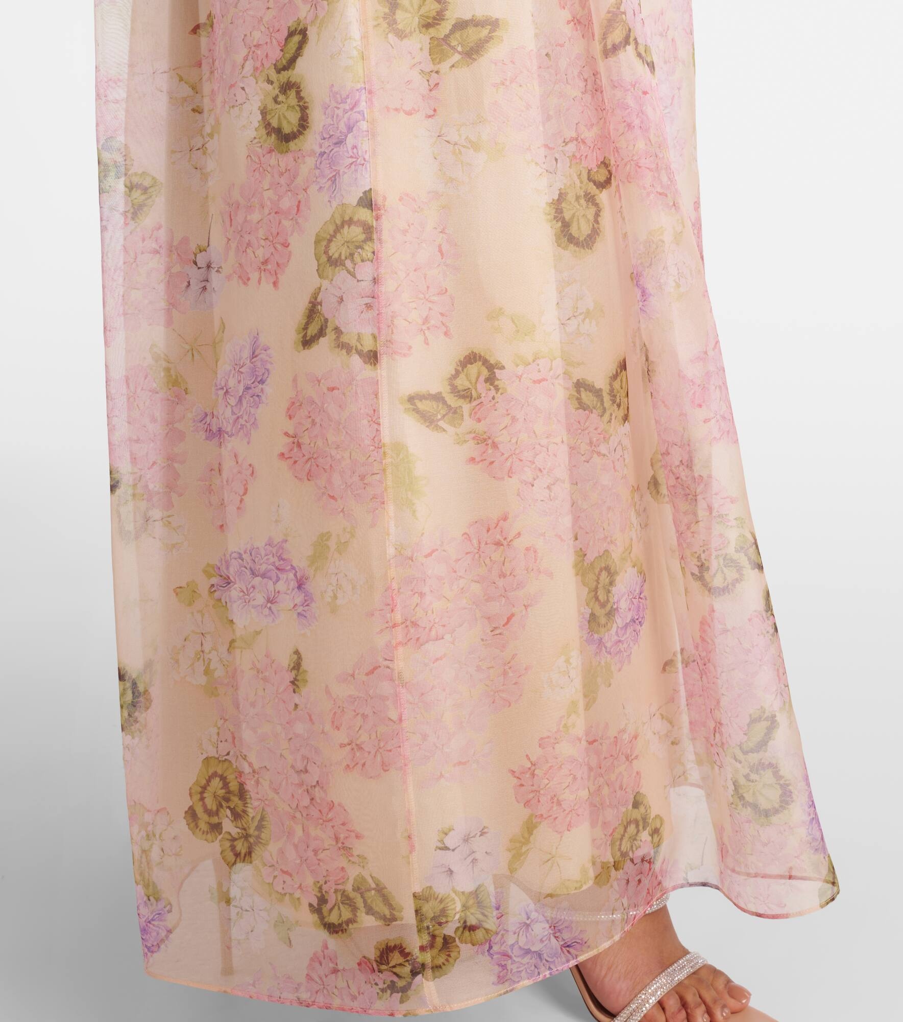 Lisetta floral silk organza bustier gown - 5