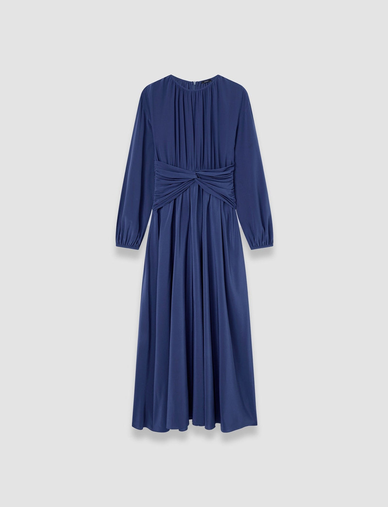 Leila Crepe de Chine Knot Silk Dress 1