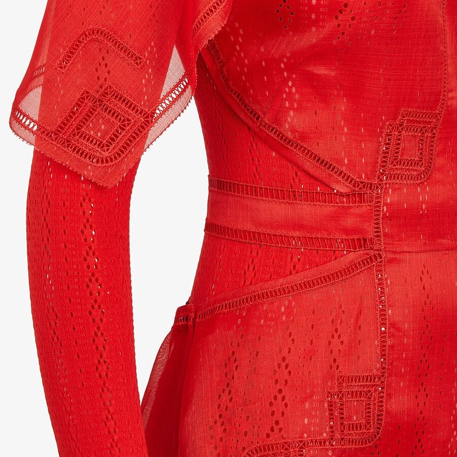 Red silk dress - 3