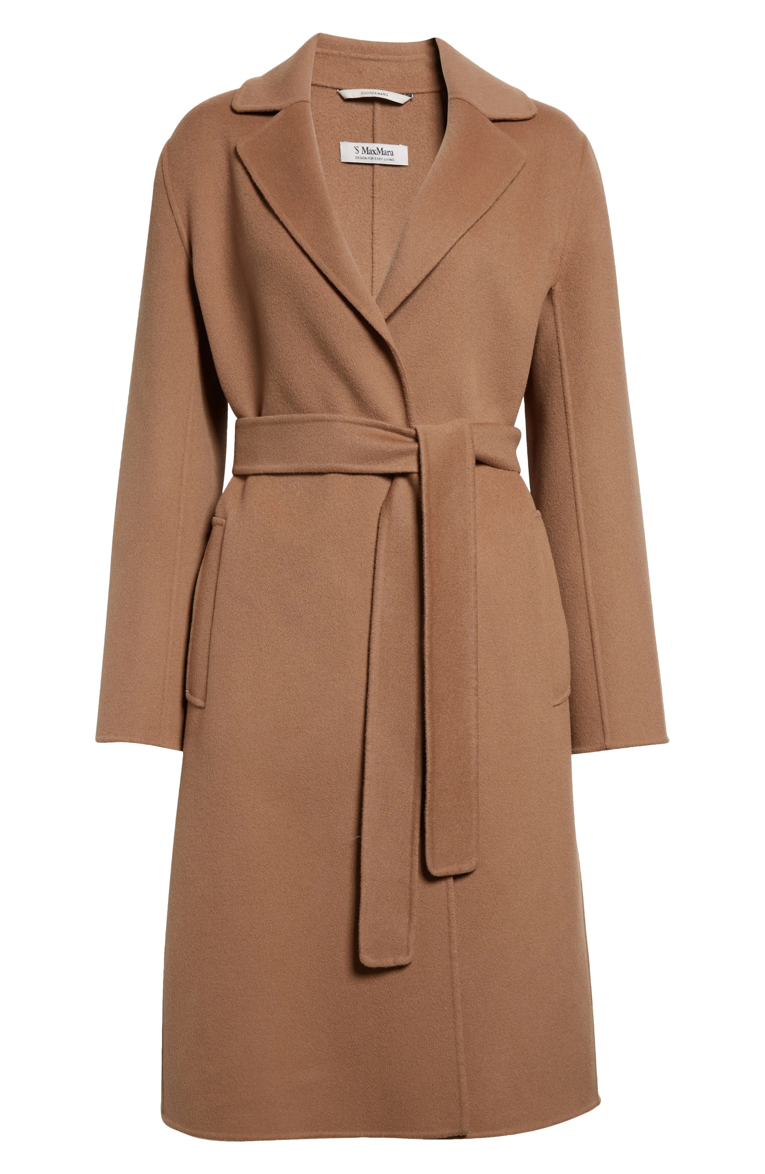 Pauline Belted Double Face Virgin Wool Wrap Coat - 6