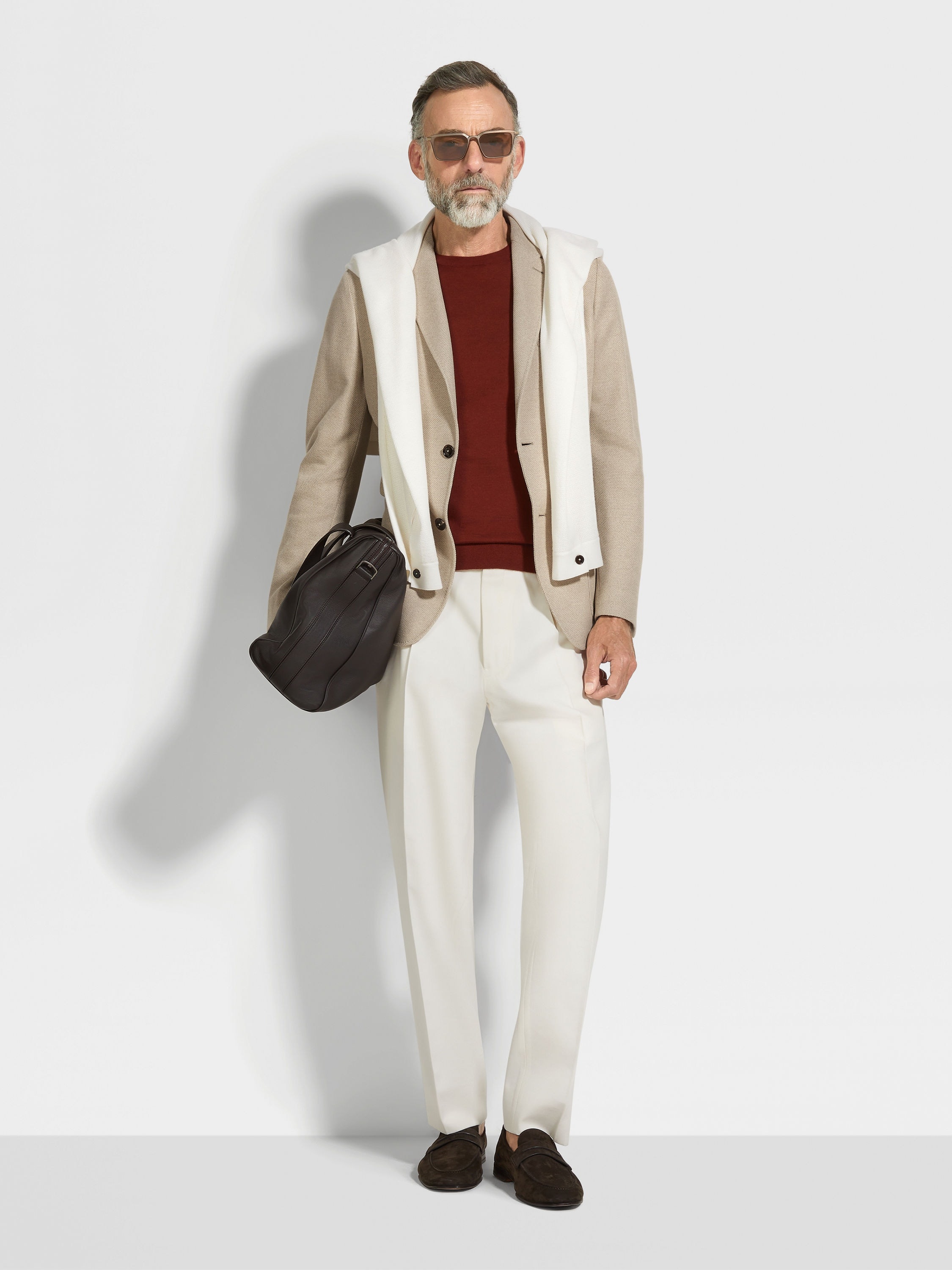 LIGHT TAUPE JERSEYWEAR COTTON JACKET - 2
