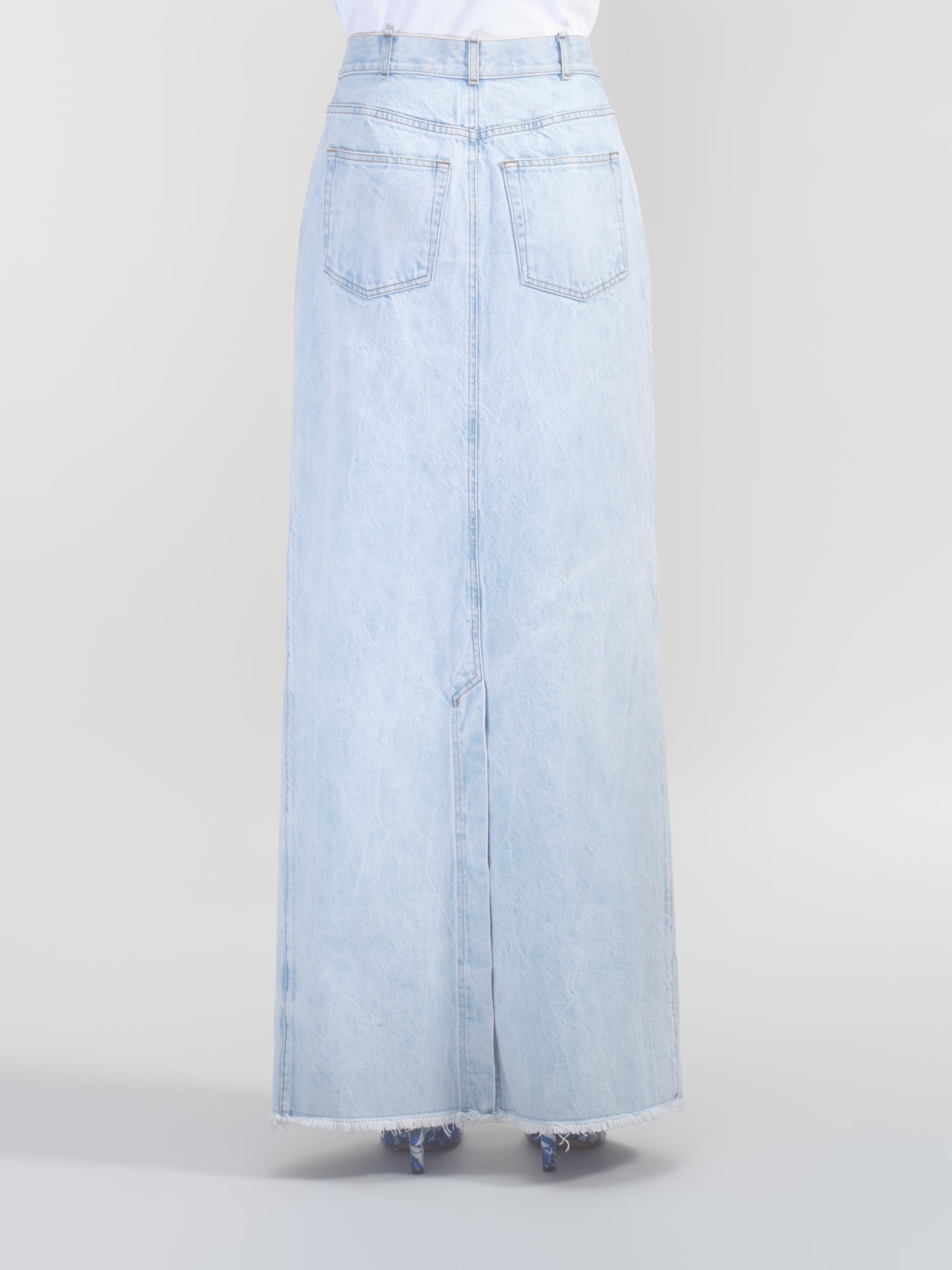 LONG DENIM SKIRT - 4