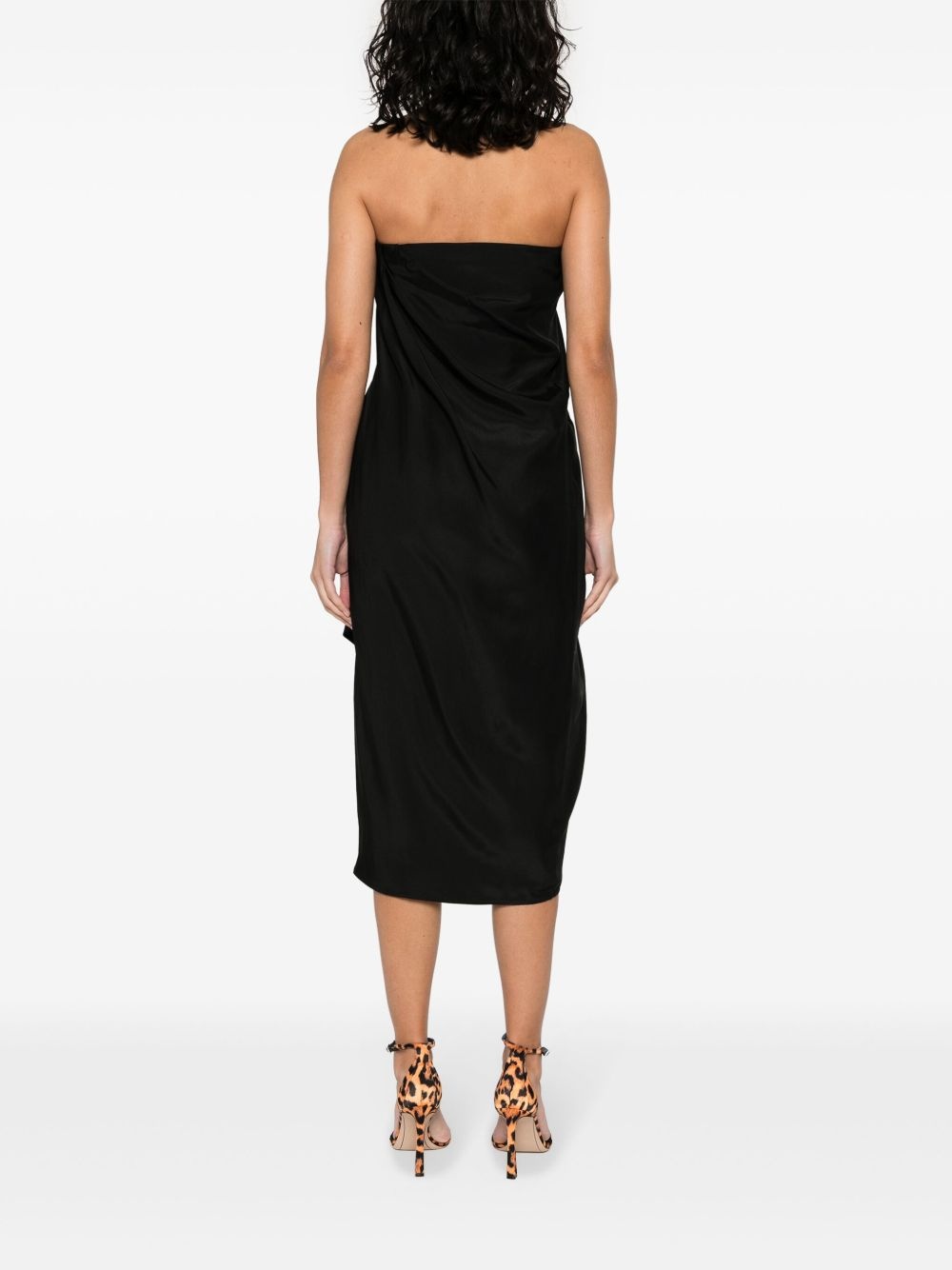 Onna strapless silk midi dress - 4