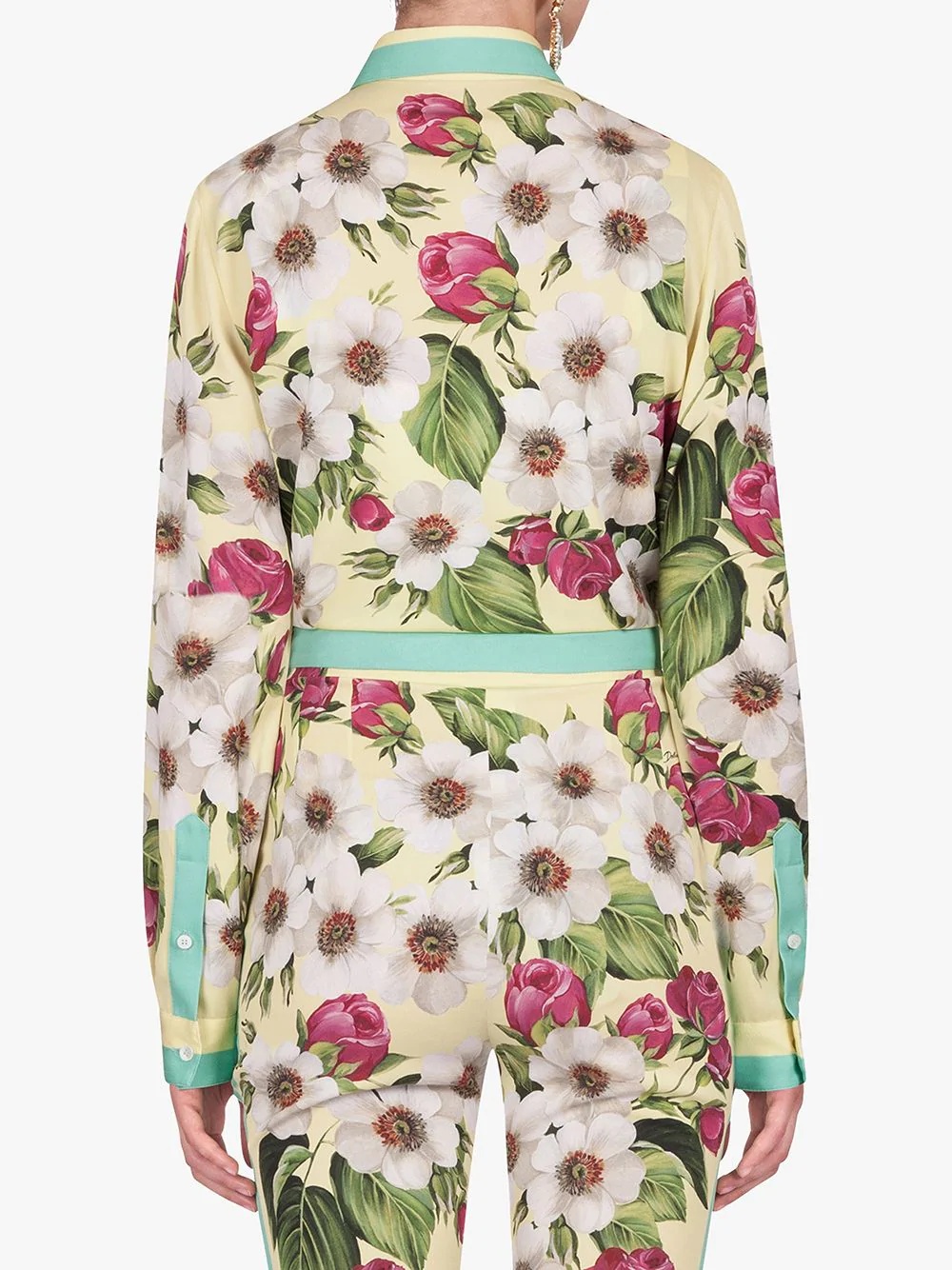 floral-print tie front shirt - 4