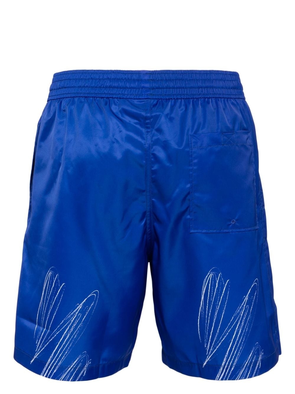 Scribble Diags-print elasticated swim shorts - 2