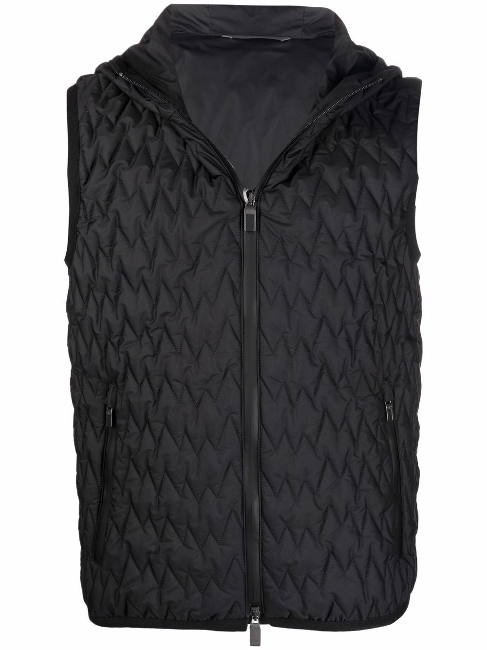 quilted hooded gilet - 1