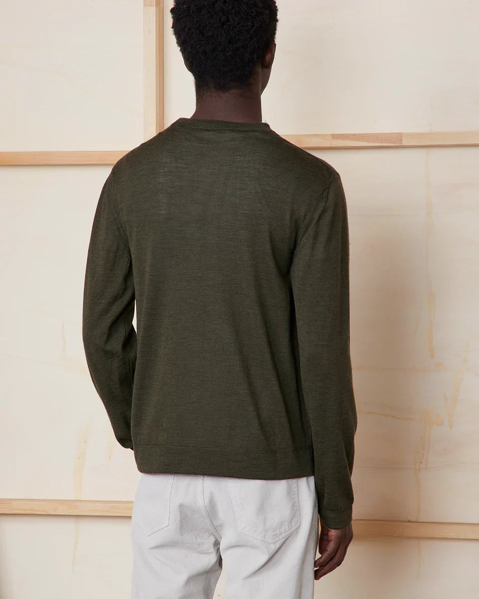 Nemo Sweater Italian Merino Wool Olive Night - 3