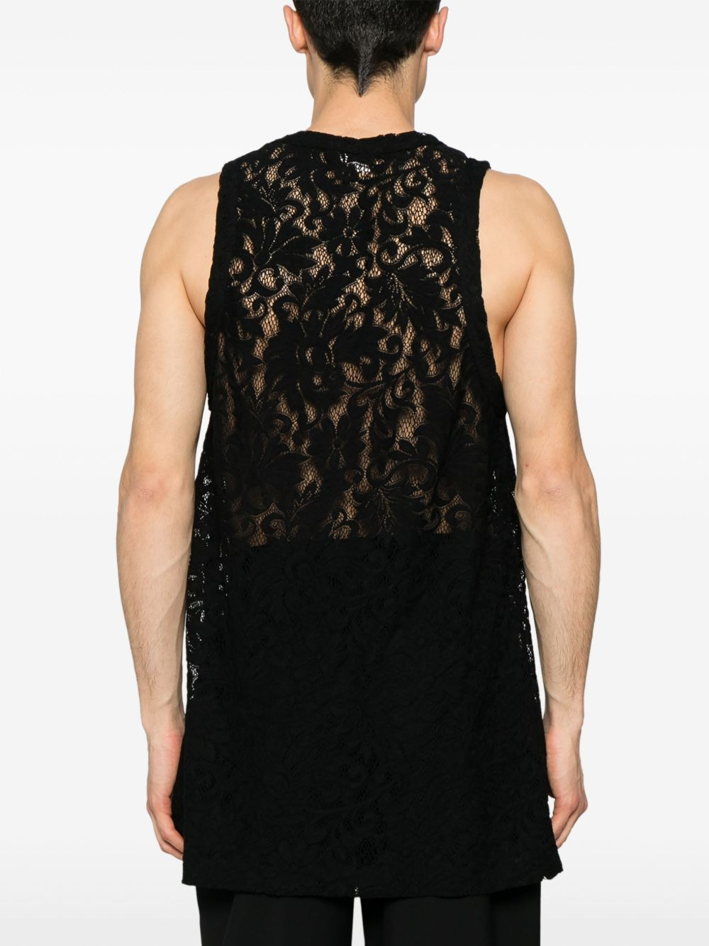 floral-lace tank top - 3