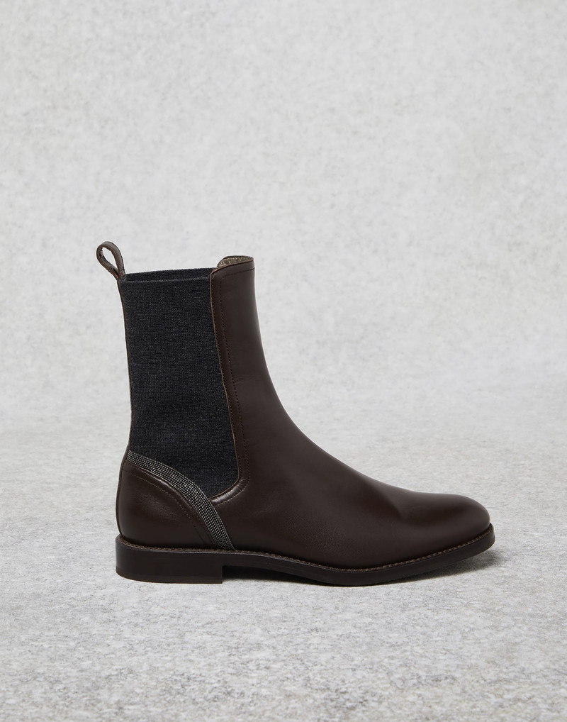 Soft nappa leather Chelsea boots with shiny contour 5