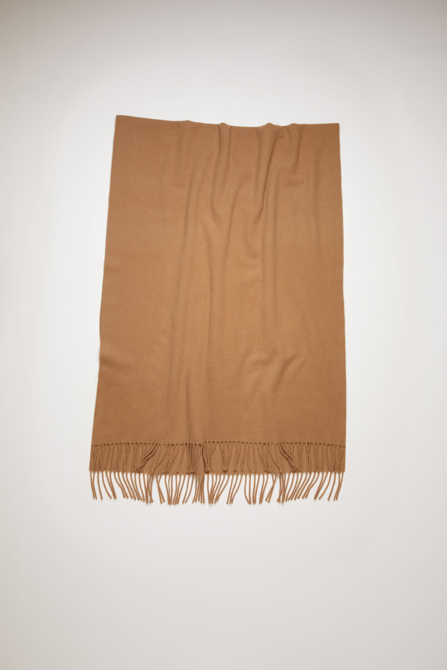 Oversized wool scarf caramel brown - 2