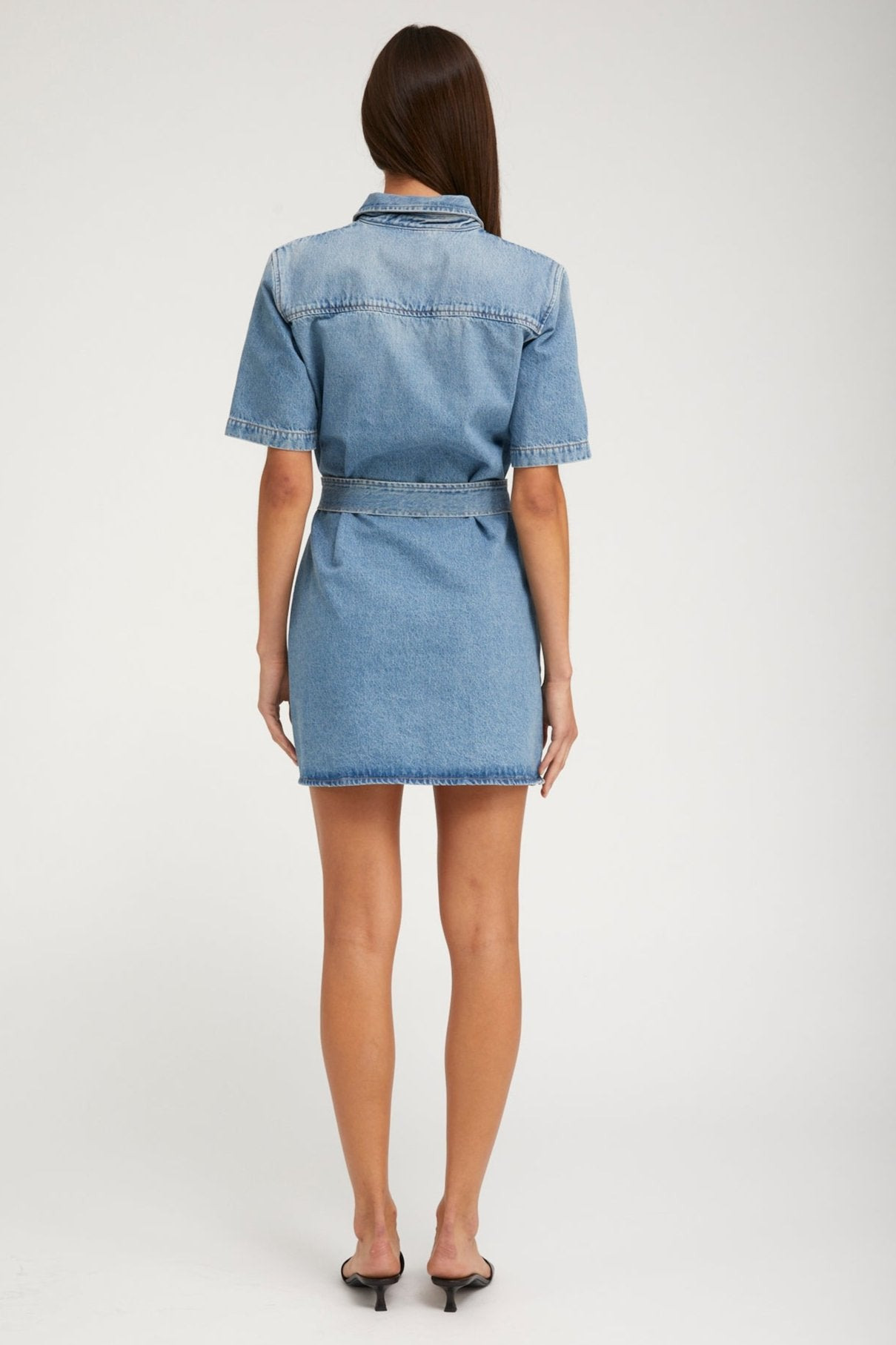 PARADIS DENIM MINI HENLEY DRESS - 5