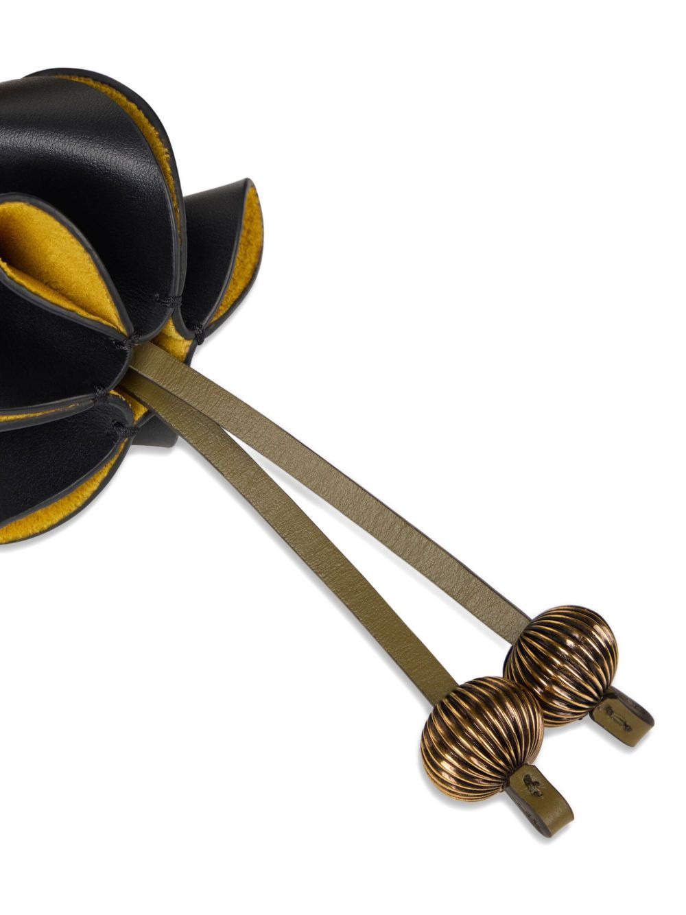 flower-shaped leather charm - 2