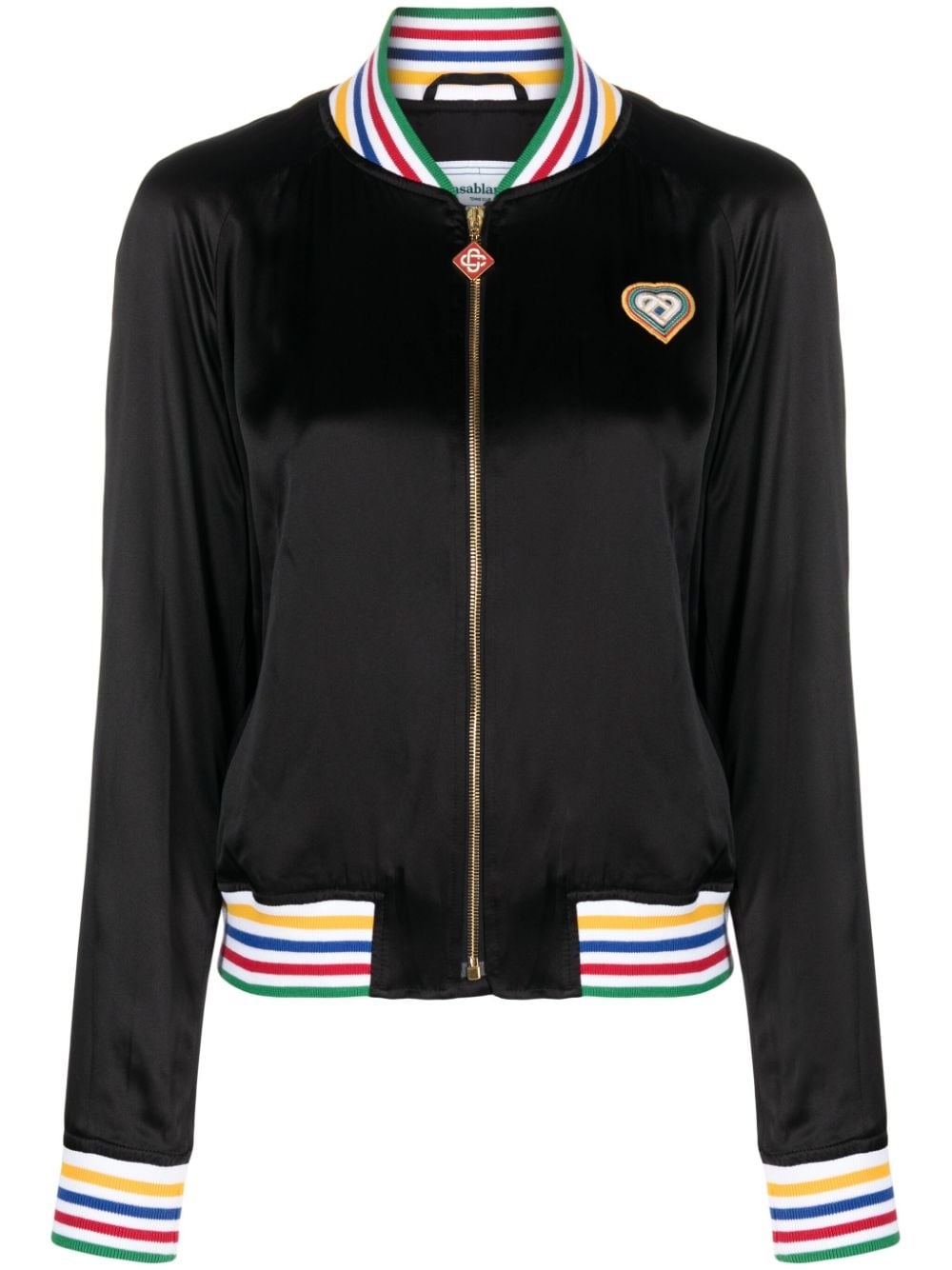 Rainbow Heart silk bomber jacket - 1