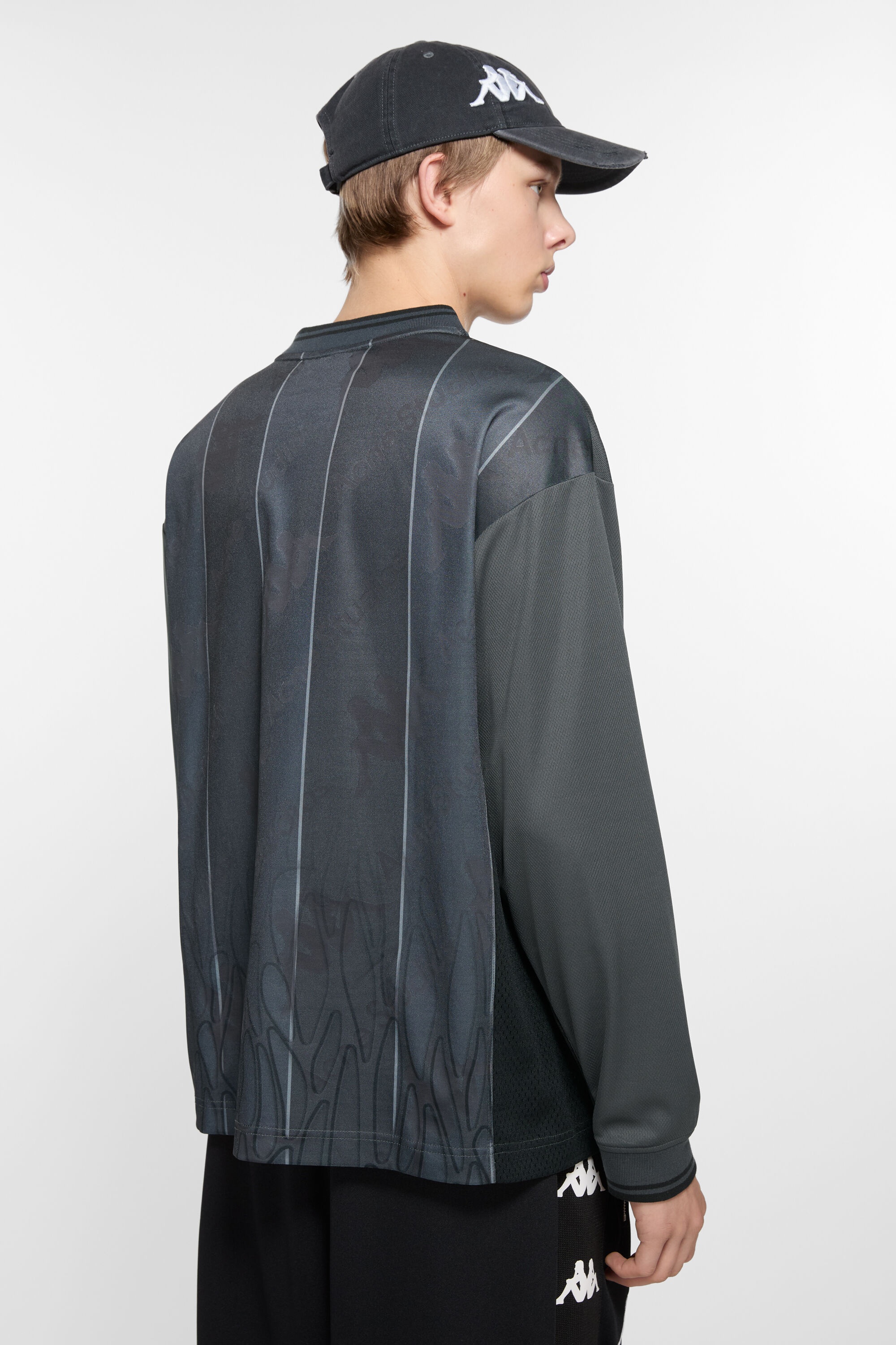 Logo t-shirt - Acne Studios x Kappa - Anthracite/black - 3