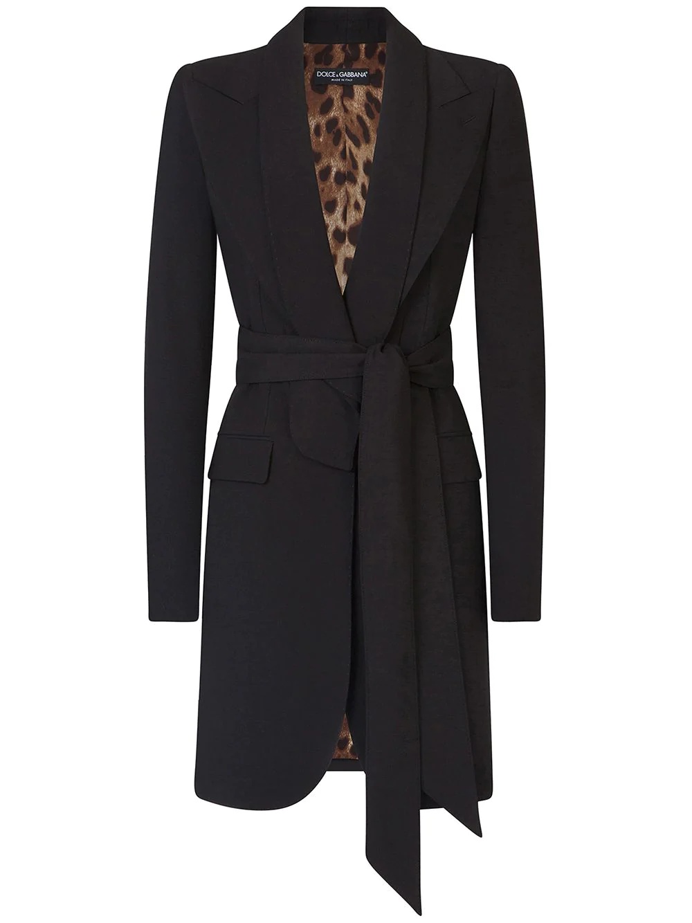 belted jacket-style coat - 1