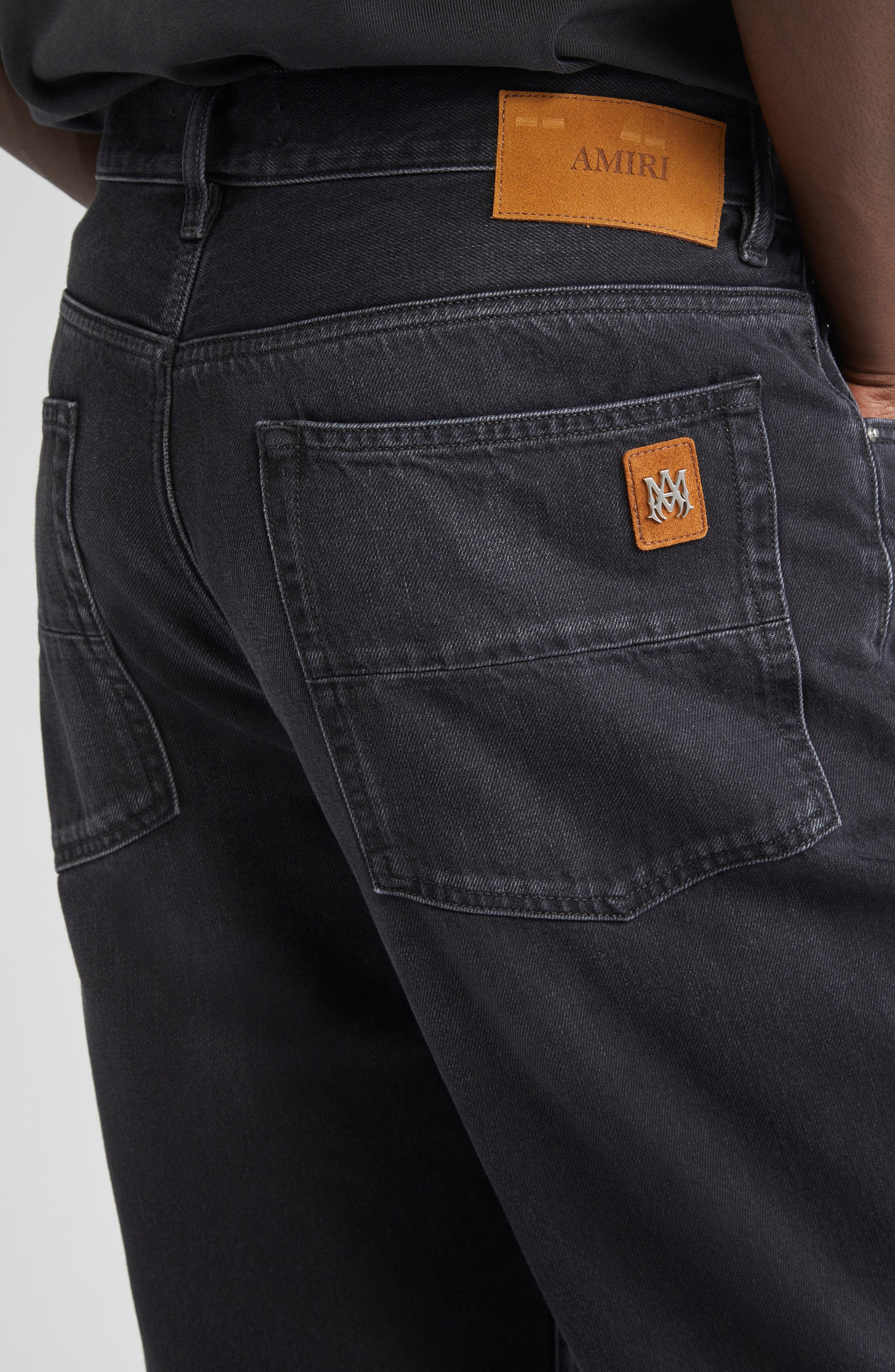 AMIRI Straight Flare Jeans in Vintage Black at Nordstrom - 5