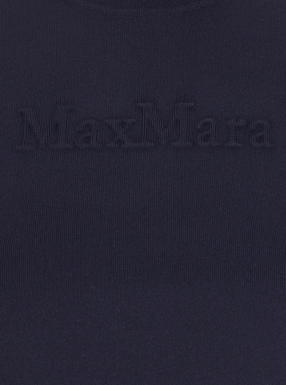 Max Mara Women Blue Crewneck T-Shirt With Tonal Logo Lettering On The Front In Viscose Blend Woman - 3