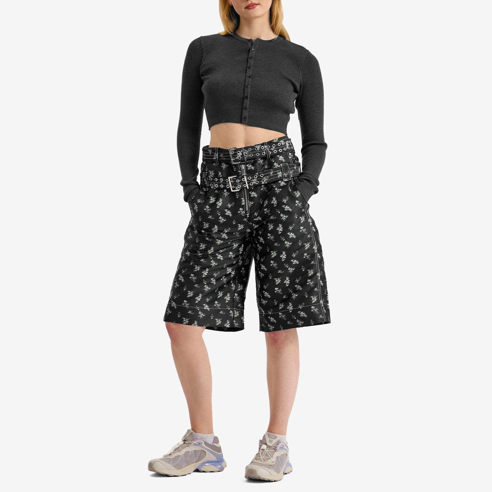 【送料関税込】GANNI Floral Jacquard Long Shorts GANNI GANNI Floral Jacquard Long Shorts | endclothing