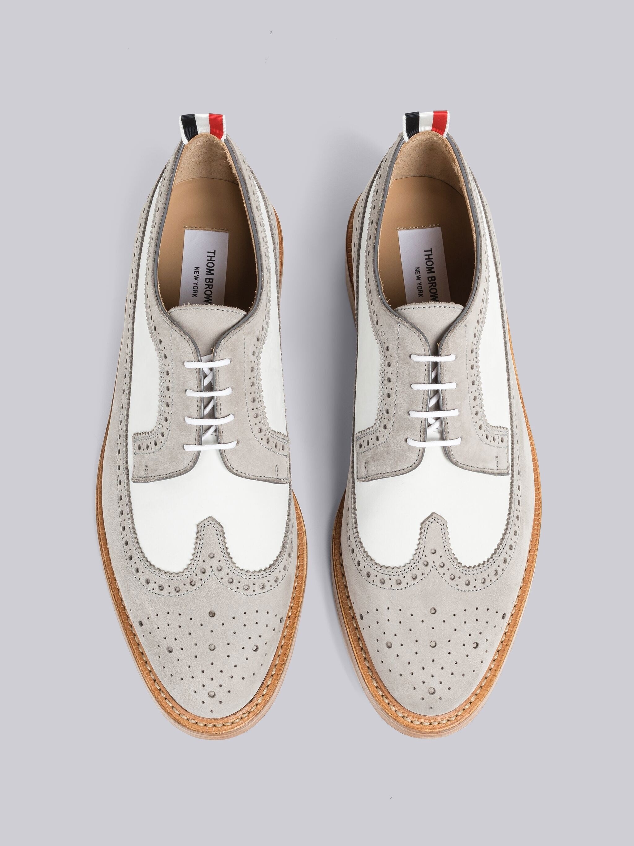Pebble Grain Leather Longwing Spectator Brogue - 4
