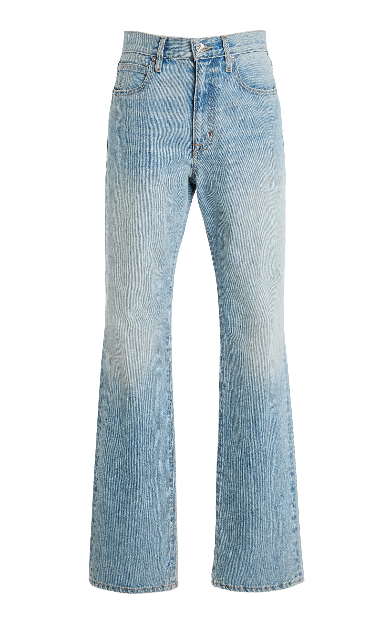 London Rigid High-Rise Straight-Leg Jeans light wash - 1