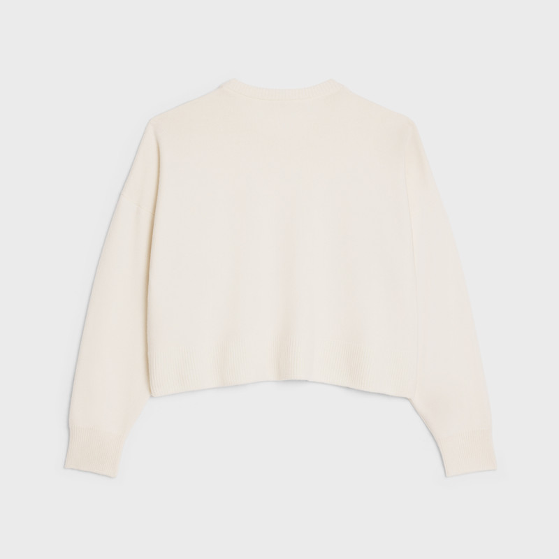 CELINE Triomphe cropped sweater in heritage cashmere outlook