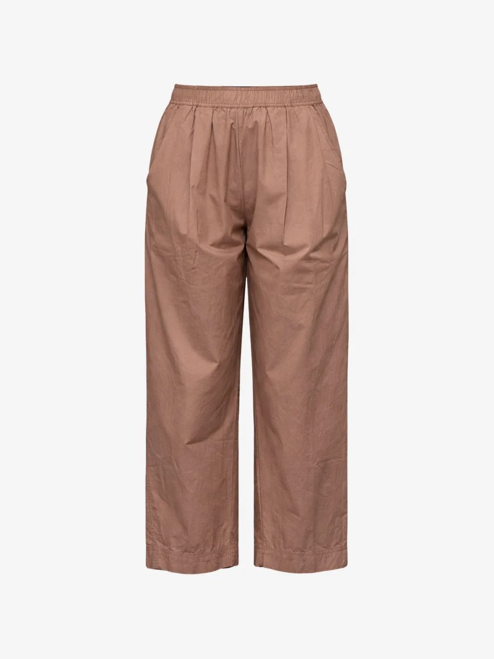 elasticated-pleated cropped trousers - 1