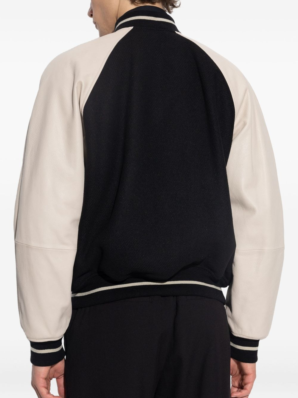leather-sleeved varsity jacket - 4