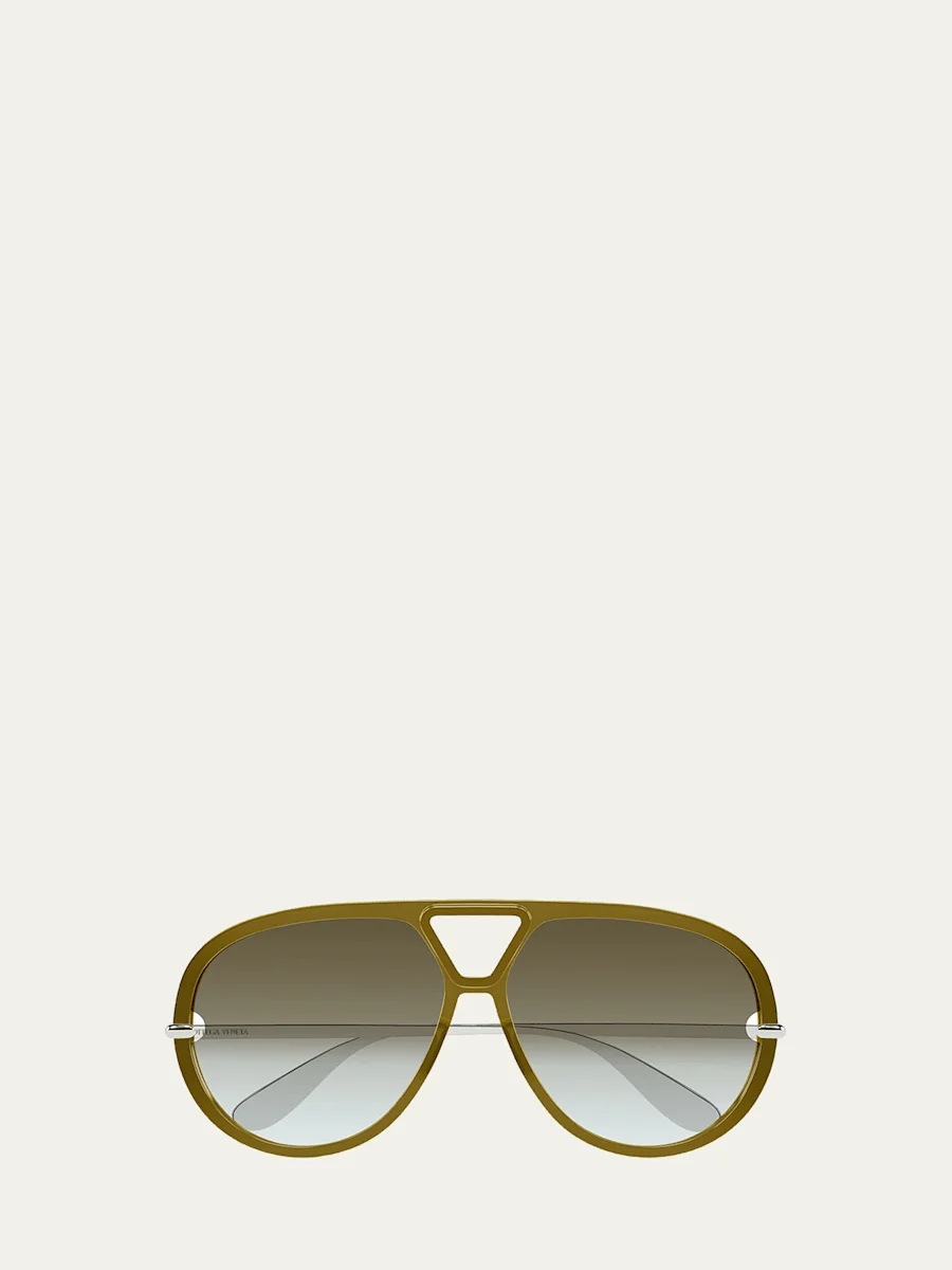63mm Acetate & metal Aviator Sunglasses - 1