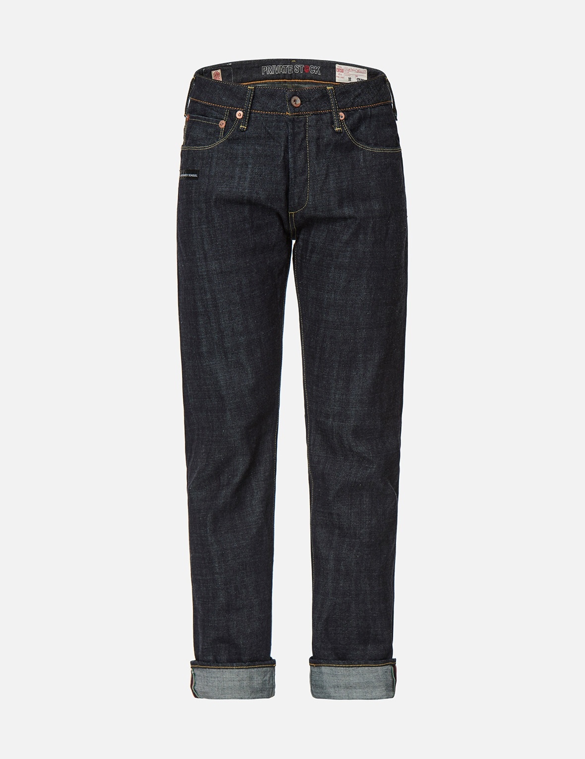 HANDPAINTED SEAGULL SLIM STRAIGHT FIT SELVEDGE DENIM JEANS #2010 - 1