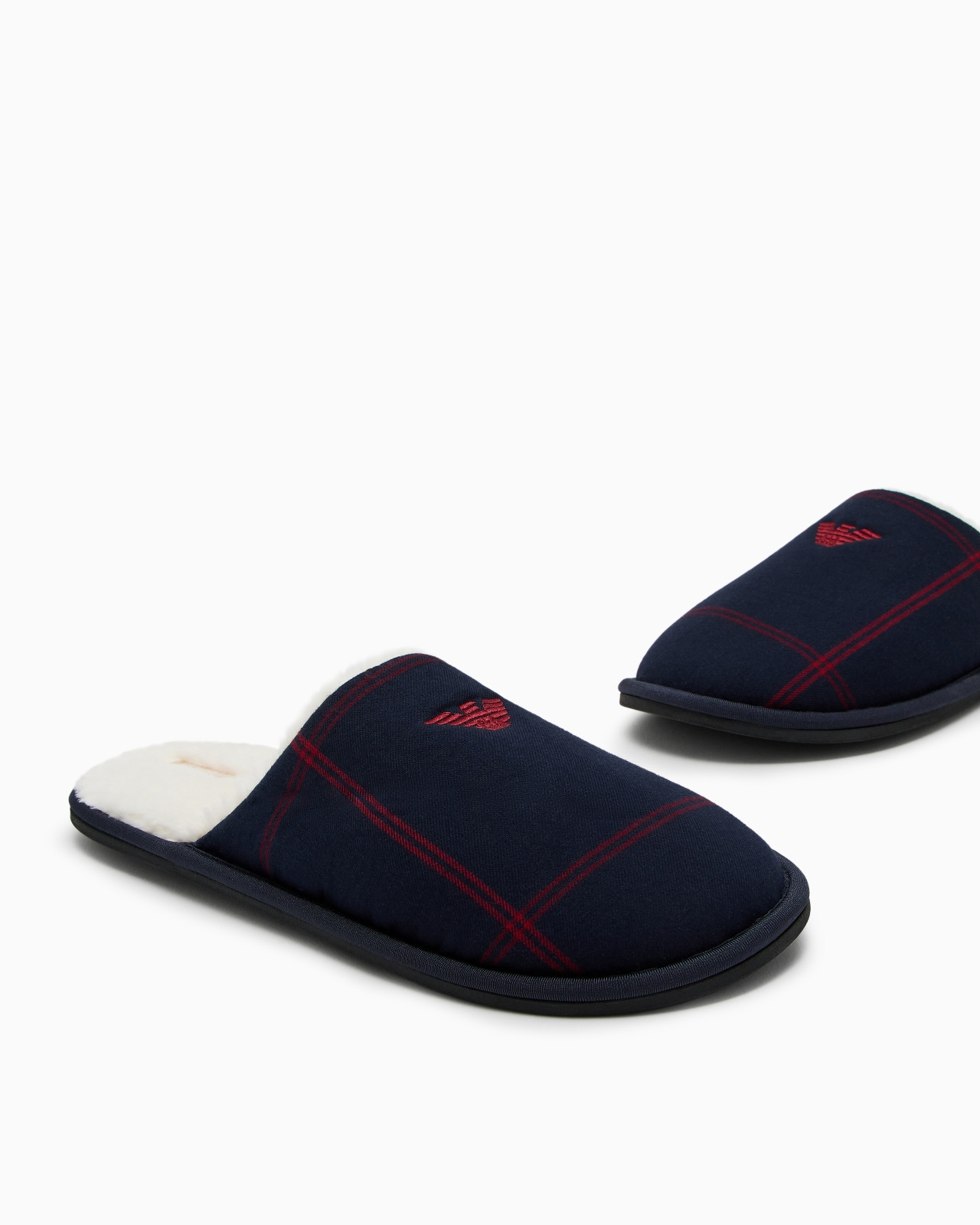 TARTAN MOTIF FLANNEL SLIPPERS - 5