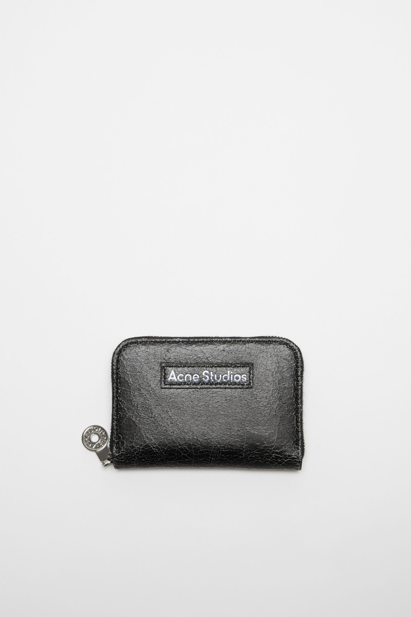 Leather zip wallet - Black 1