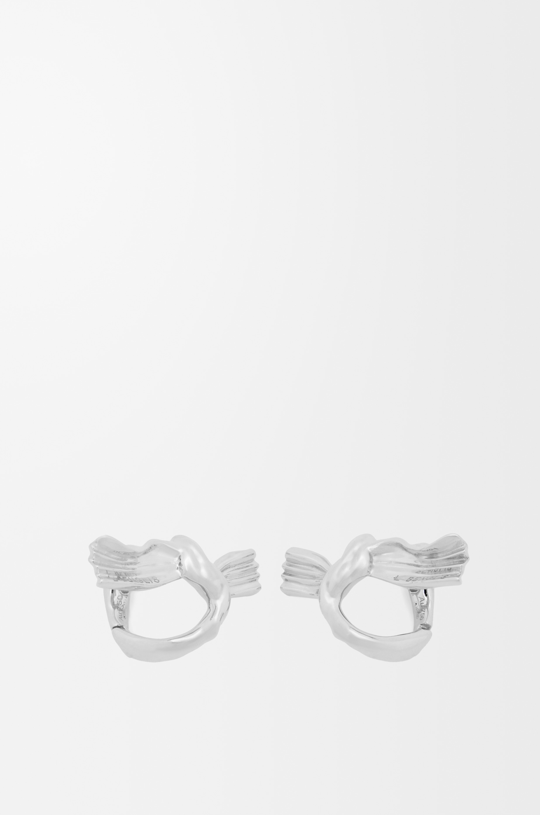 Knuckle Not earrings in white gold - 2