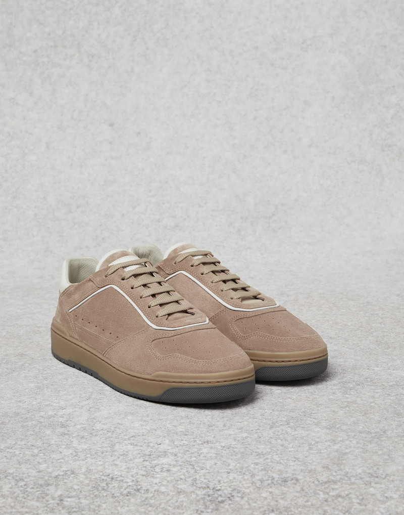Washed suede basket sneakers 1