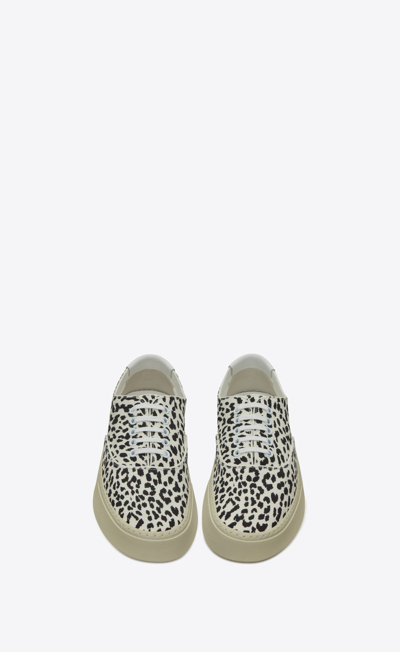SAINT LAURENT venice sneakers in babycat printed canvas outlook