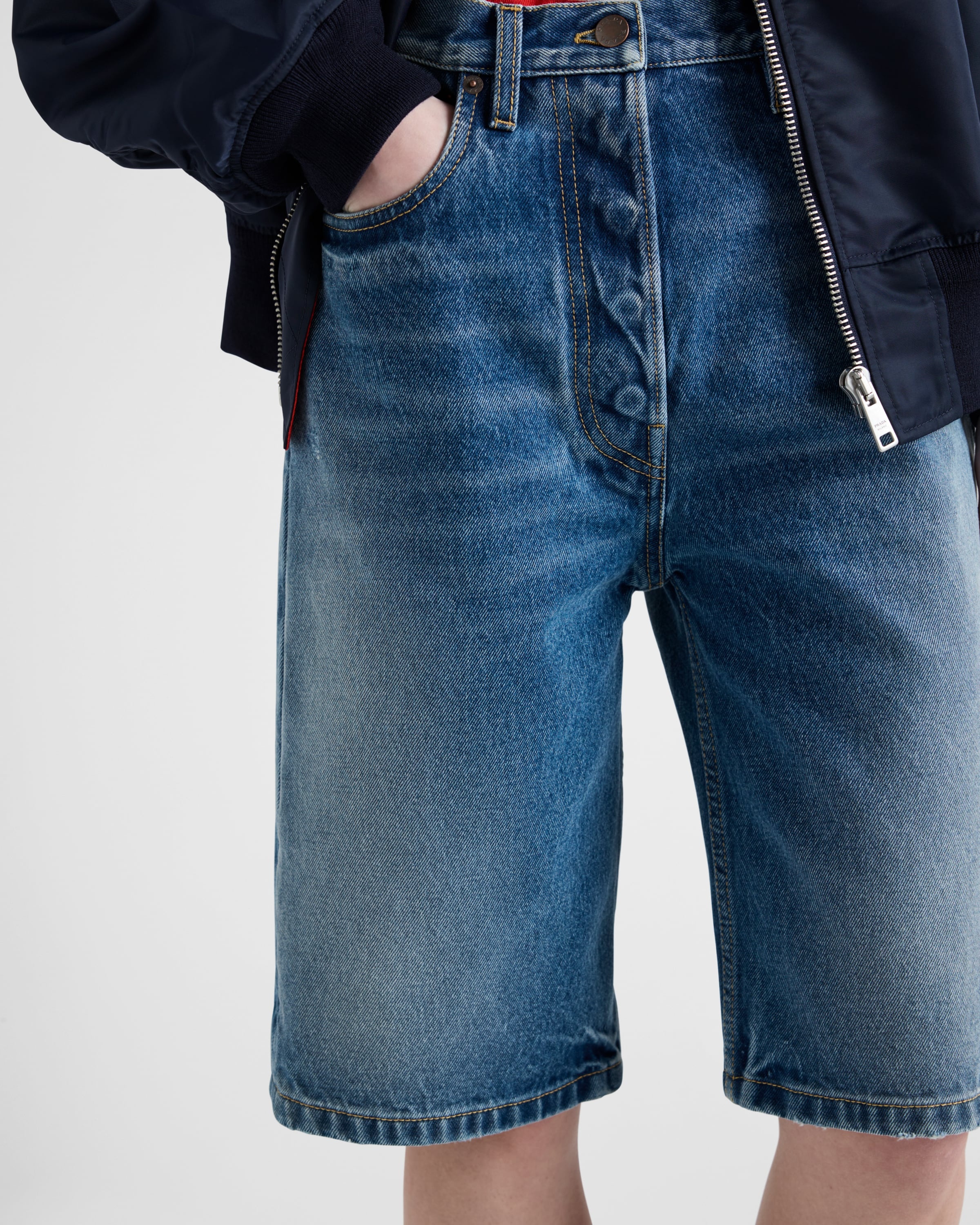 デニム・ジーパン PRADA | Denim Bermudas GFP506_14CC_F0BAU_S_OOO Prada Denim Bermudas | REVERSIBLE