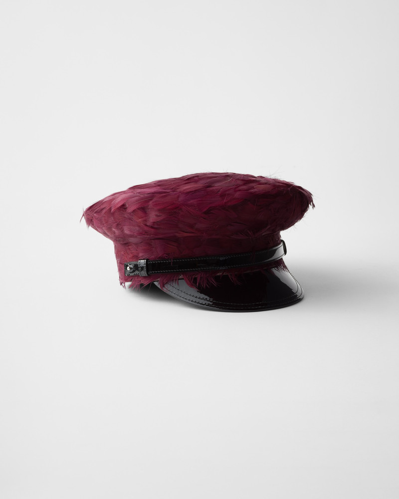 Patent leather and feather hat 1