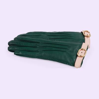 GUCCI Leather gloves with buckle outlook