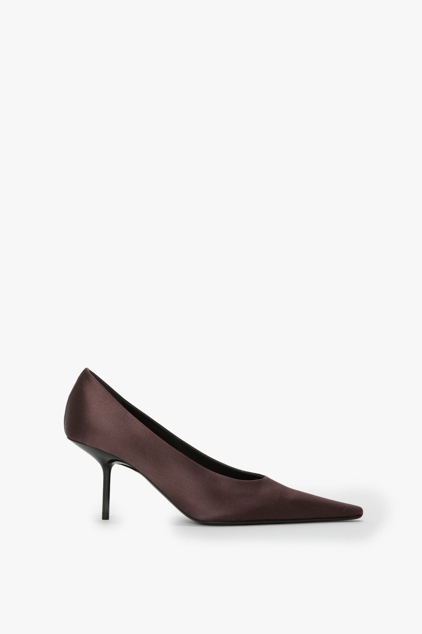Sloan Stiletto Pump In Dark Brown Satin - 1
