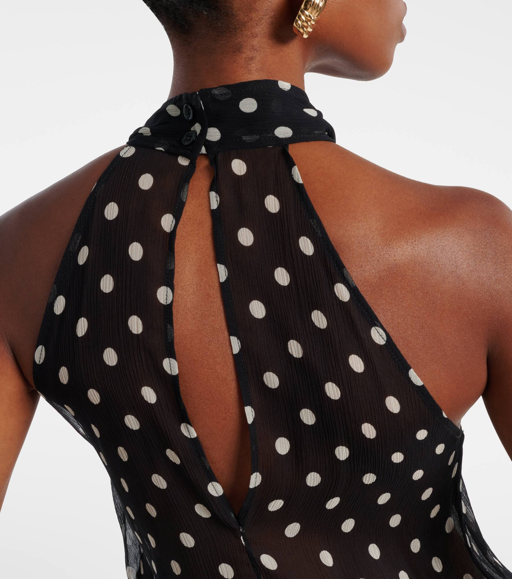 Polka-dot sheer silk tank top - 5