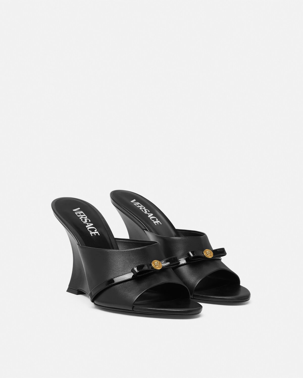 Gianni Ribbon Wedge Mules 3.7" / 95 mm - 2