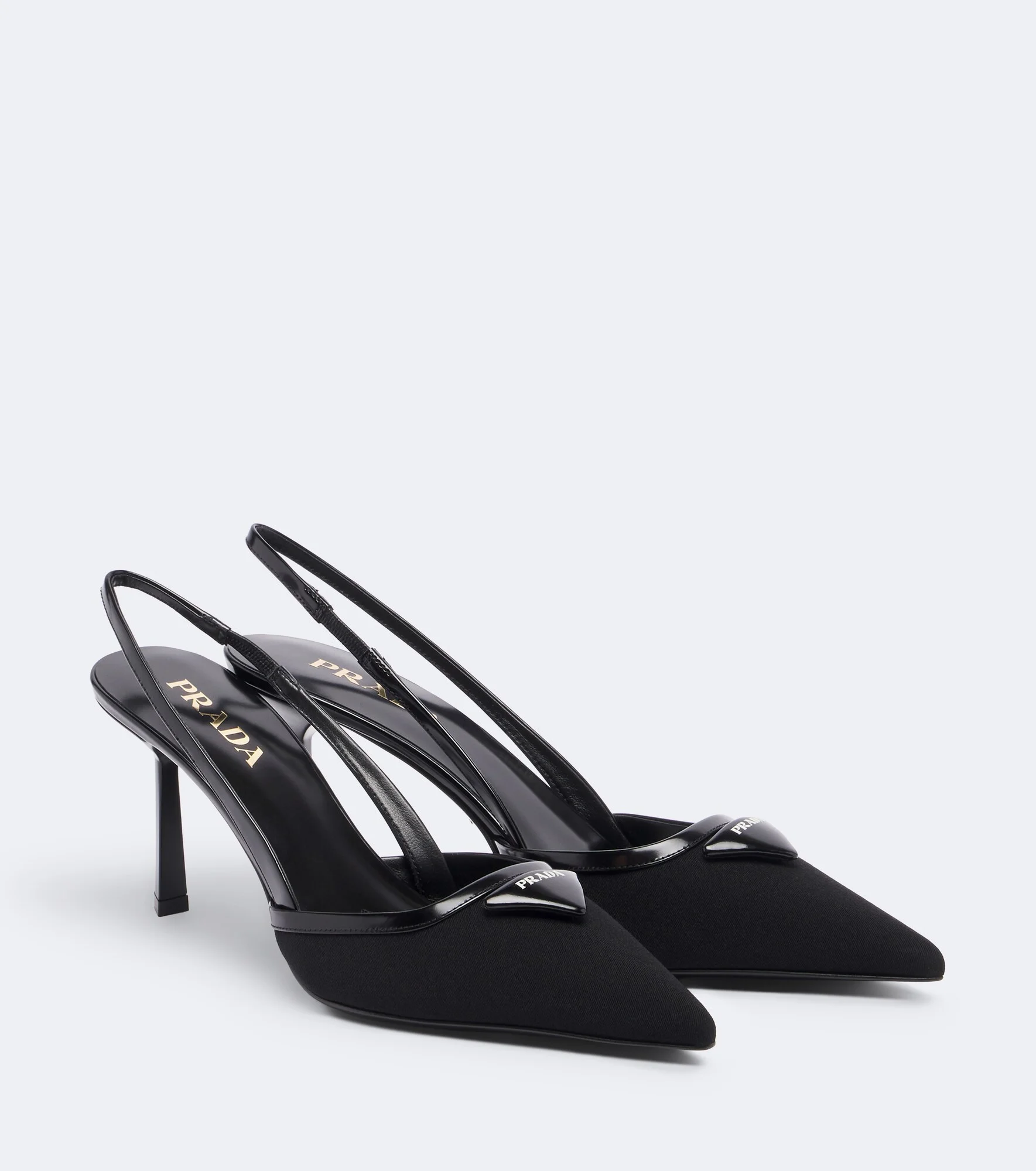 Leather-trimmed slingback pumps - 1