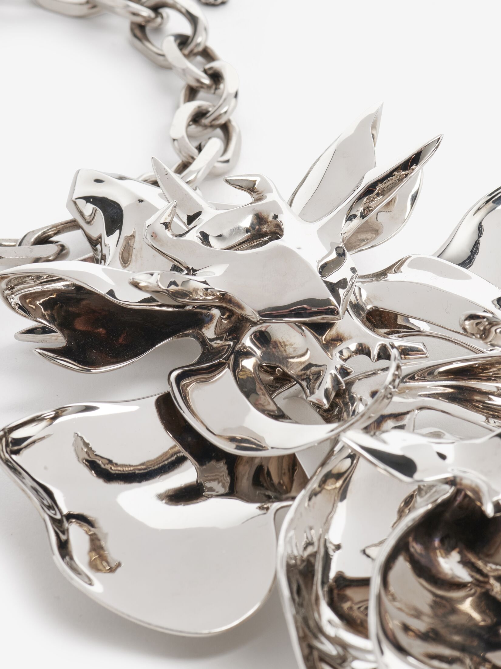 Women's Orchid Necklace in Antique Silver - 3